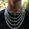 Hot Selling Hiphop 1 Row Cz Tennis Chain Necklace Cubic Zircon Iced Out 3mm 4mm 5mm 6mm 18k Gold Rapper Bling Rapper Necklace