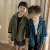 Vestes en velours côtelé pour enfants, vêtements pour enfants, manteau de printemps, motif Floral, pour garçons et filles, rétro, manches longues, couleur unie, 2024