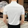 Men's Dress Shirts And Blouses For Men Short Sleeve Muscle Clothing Business Plain Man Tops Formal Xxl Silk Slim Fit S Normal