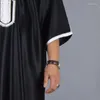 Ethnic Clothing Men Robe W/ Mid-length Sleeve Traditional Muslim Eid Middle East Arab Jubba Thobe Dress For Four Seasons