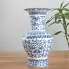 Vaso in ceramica senza smalto blu e bianco in porcellana ad incastro design loto Decorazione domestica Vasi di fiori Jingdezhen301x