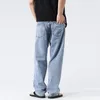 Heren Jeans Heren Baggy 2024 Aankomst Heren Recht Trend Casual Klassiek Lichtblauwe Denim Broek Luxe Laagbouw