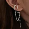 Örhängen designer för kvinnor backar 925 sterling silver öron manschett utan piercing kedja tofs örhänge smycken förhindrar allergi parti tillbehör gåva