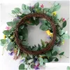 Decorative Flowers Wreaths Delightf Spring Flower Wreath Accessory Rose Decor Drop Delivery Home Garden Festive Party Supplies Otc6Q