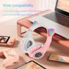 سماعات الهاتف الخليوي فلاش ضوء لطيف Cat أذن لاسلكية التحكم في أذن أذن LED و Girls Stereo Music Helled Mobile Bluetooth Gifth240312