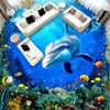 Custom 3D Floor Mural Wallpaper Wall Papers Home Decor Modern Dolphin ocean Living Room Bedroom Bathroom Floor Sticker PVC292n