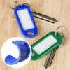 Porte-clés 10pcs porte-clés en plastique porte-clés avec fenêtre d'étiquette d'anneau fendu pour bricolage chaîne ID numéroté nom bagages bagages