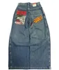 Męskie dżinsy y2k harajuku worki mężczyzn jnco vintage hip hop haft haftowany wysokiej jakości goty