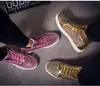 Men Women Casual Lace-up Sparkling Sneakers Shoes Sequin Mixed Colors Design Outdoor Running Walking Sneakers Lace Up Vintage Shoes For Couple 36-44