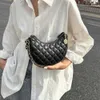 Kaufen Sie Factory Wholesale Texture Small Fragrance Design Bag Womens Fashion Lingge Chain Crescent 2024 Spring/Summer Shoulder