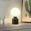 Lamps Shades Nordic Creative Personality Marble Living Room Desk Lamp Modern Simple Bedroom Bedside Lamp Study Milk White Glass Lamp L240311