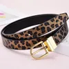 Belts Leopard Pattern Women's Belt High End Double Sided Rotating Square Needle Buckle Youth Student Fashion