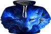 Neue Galaxy Space Blue Wolf Hoodies Gedruckt 3D Frauen Männer Sweatshirts Trainingsanzüge Langarm Jacken Mit Kapuze Dünne Hoody Pullover6650631