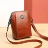 أكياس الكتف 2024 حقيبة جلدية للسيدات الهاتف المحمول واحد عرض غير رسمي Crossbody Mini الخريف المحفظة المفتاح العمودي