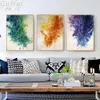 Nordic Moderne Aquarell Abstrakte Lila Grün Orange Leinwand Malerei Öl Gemalt Wand Bild Kunst Poster Hause Wohnzimmer Decor260T