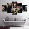 5 peças pintura em tela serras de terror personagens do filme impressões hd cartazes arte da parede decoração do quarto sem moldura198z