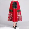 Jupes Faldas Mujer Moda 2024 été élégant Vintage imprimé a-ligne Indie Folk coton lin Harajuku mode ethnique femmes livraison directe Otode