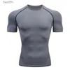 Koszulka damska Mężczyźni Koszulka Kompresyjna krótkie sportowe tee na siłownię fitness bluza joggingowa Homme Athletic Shirt Tops 240311