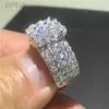 Anéis de corte vintage anel de prata esterlina quadrado diamante promessa noivado anéis de casamento feminino jóias de noiva ldd240311