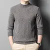 Men's Sweaters Men Mockneck Wool Sweater 2024 Autumn Winter Thick Long Sleeve Jumper Man Pure Pullovers