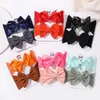 Hair Accessories 2pcs Baby Soft Headband Infant Born Bows Headwear Elastic Toddler Bandage Ribbon Big Head Band Dress Up