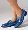 Klänningskor Lihuamao Patent Leather Wedge Women Pumpar Point Toe Slip On Loafers High Heels Platform Office Lady Party