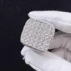 Anéis Moda jóias finas vvs moissanite gelado anéis banhados a ouro prata esterlina diamante hip hop anel ldd240311