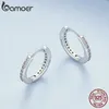 Серьги-кольца из стерлингового серебра 925 пробы с розовым опалом, классические круглые серьги-кольца для женщин и девочек, оригинальный дизайн, ювелирные украшения 240301