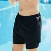 Herren-Bademode, Badehose mit elastischem Bund, unterstützende Kompressions-Innenhose, Badeshorts mit Taillen-Kordelzug für den Sommer