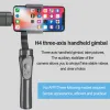 Gimbal mobiltelefonstabilisator H4 Threeaxis handhållen PTZ handhållen stabilisator Anti Shake Intelligent kamera för Samsung Xiaomi iPhone