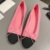 2024 spring summer new arrive women classic ballet flats runway designer genuine leather sue leather round toe flat with sweet bow-knot decor slip on flat shoes