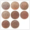 Oss en uppsättning av 1800-1808 8st draperad byst halv cent koppar hantverk kopia dekorera mynt prydnader hem dekoration tillbehör321e