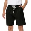 Shorts pour hommes Ceinture élastique Hommes Lounge Summer Fitness avec cordon de taille Couleur unie pour la course