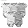 T-shirt Top Set di vestiti per neonati Pagliaccetti per neonati Manica corta in cotone Ragazza Ragazzi Abbigliamento per bambini Roupas de bebe Tuta L240311