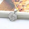 Heart Shape Pendant Necklace S Sier Plated Full Diamonds Stone Women Girls Lady Wedding Jewelry