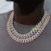 Rappeurs bijoux Gold plaqué 925 argent 3 rangées 14 mm 15 mm 18 mm 20 mm Moisanite Diamond Iced Out Collier de chaîne de liaison cubaine