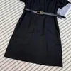 Vestidos casuais básicos designer high end 2024 verão novo vestido casual feminino de manga curta fz3e