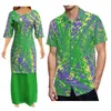 Casual Dresses Custom Half-Sleeve Dress Polynesian Tribe High Quality Formal Occasion Puletasi Pair Suit With Men'S Shirt