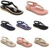 Sandalet Düşük Ayakkabı Yaz Kadınlar 2024 Topuk Örgü Yüzey Bulunma Mom Siyah Beyaz Büyük Boyut 35-42 J5 28