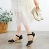 Zapatos de vestir Sandalias de cuña para mujer Verano 2024 en alpargatas para mujer Confort para caminar Bombas de tacón informales Zapatos Fiesta Mujer