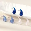 Boucles d'oreilles UJBOX vente en gros 5 couleurs résine acrylique clignotant surface en forme de larme inégale pour les femmes