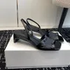 Sandálias toteme minimalistas de salto baixo couro real alça traseira sapatos femininos de luxo designer saltos sandálias sapatos de escritório com caixa calçado de fábrica