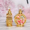 Bouteilles d'huile essentielle en verre ajouré doré 60X12ml, bouteilles de parfum rechargeables décoratives Vintage en fleur de Magnolia