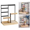 Jewelry Display Rack Earrings Ring Necklace Watch Shelf Organizer Bracelet Stand Holder Hooks Storage with Tray 240309