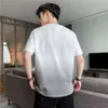 Verão masculino cor gradiente manga curta casual juventude em torno do pescoço camiseta versão coreana na moda ins