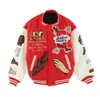 Amerikaans honkbaljas voor mannen en vrouwen koppels Red Borduured Patch Baseball Jacket American Casual Jacket 240229