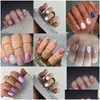 Faux ongles courts ronds de mode paillettes tranches fleurs ongles conseils léopard français faux pour bricolage livraison goutte santé beauté art salon otpct