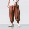 Calças masculinas Primavera Homens Soltos Linho Chinês Overweight Sweatpants Alta Qualidade Casual Calças Oversize Masculino