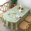 Modern Printed Flowers Oval Dining Tablecloth Cotton Linen Coffee Tea Table Cloth Cover With Lace For Home Outdoor Decoration 2106251r