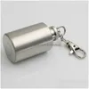 Keychains Lanyards Stainless Steel Wine Bottle 1Oz Hip Flask Key Rings Portable Fashion Accessories For Men Women Drop Delivery Dhmcs